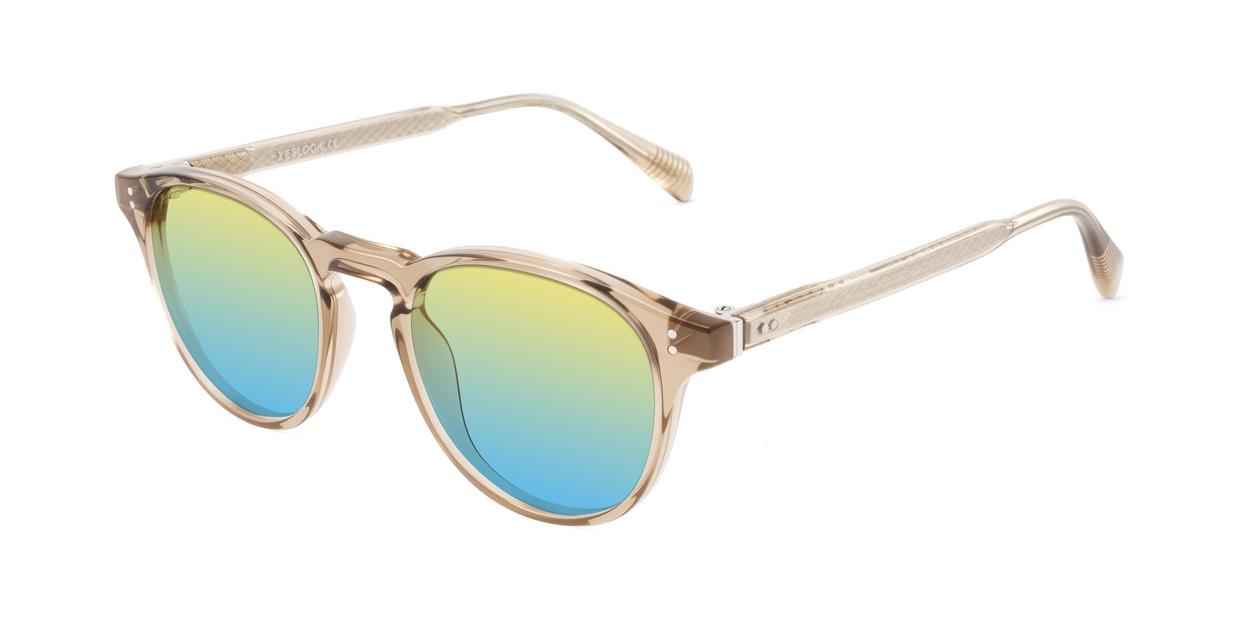 Angle of Dayen in Champagne with Yellow / Blue Gradient Lenses