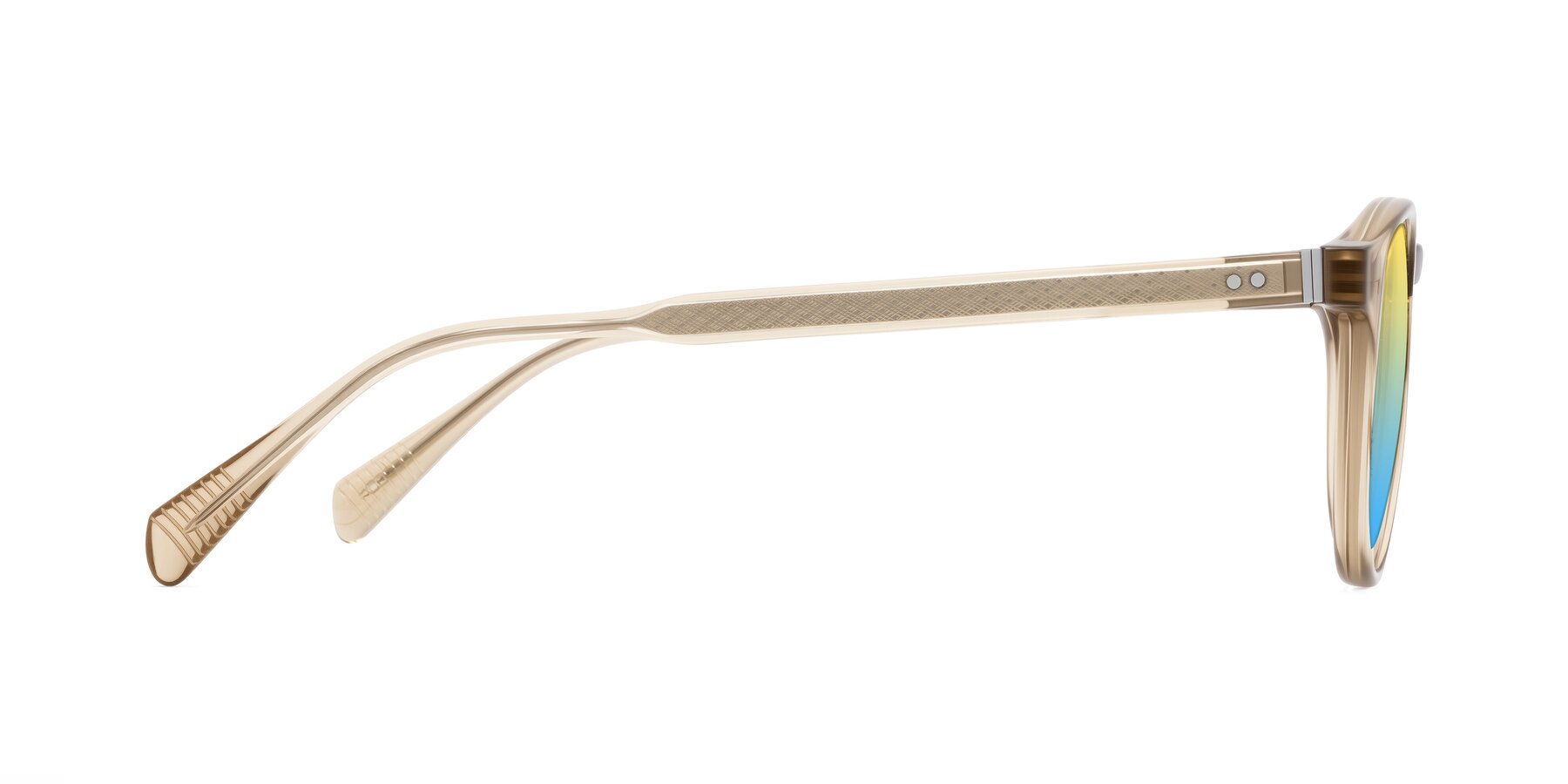 Side of Dayen in Champagne with Yellow / Blue Gradient Lenses