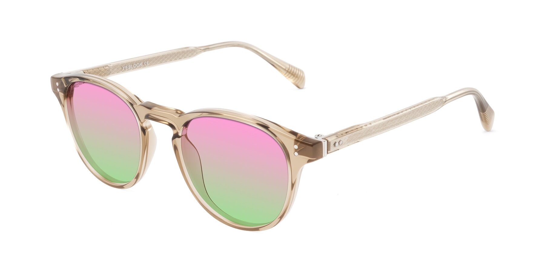 Angle of Dayen in Champagne with Pink / Green Gradient Lenses