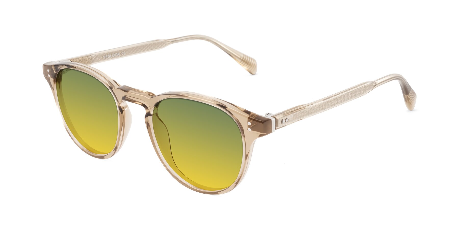 Angle of Dayen in Champagne with Green / Yellow Gradient Lenses