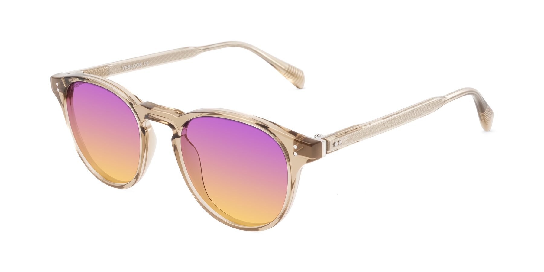Angle of Dayen in Champagne with Purple / Yellow Gradient Lenses