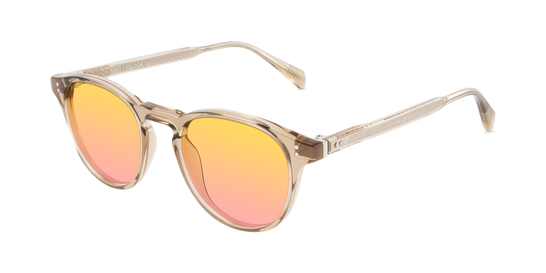 Angle of Dayen in Champagne with Yellow / Pink Gradient Lenses