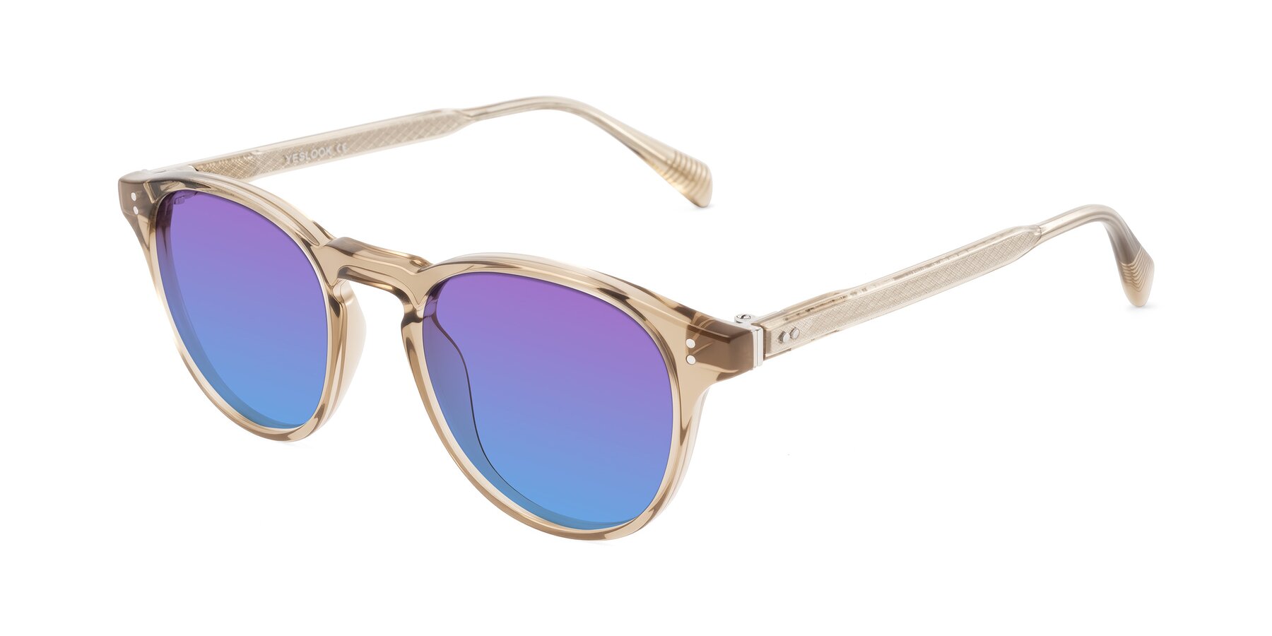 Angle of Dayen in Champagne with Purple / Blue Gradient Lenses