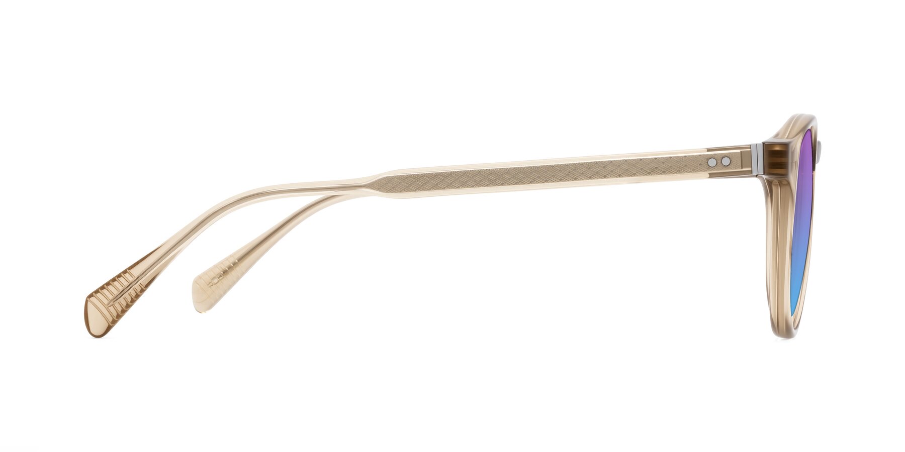 Side of Dayen in Champagne with Purple / Blue Gradient Lenses