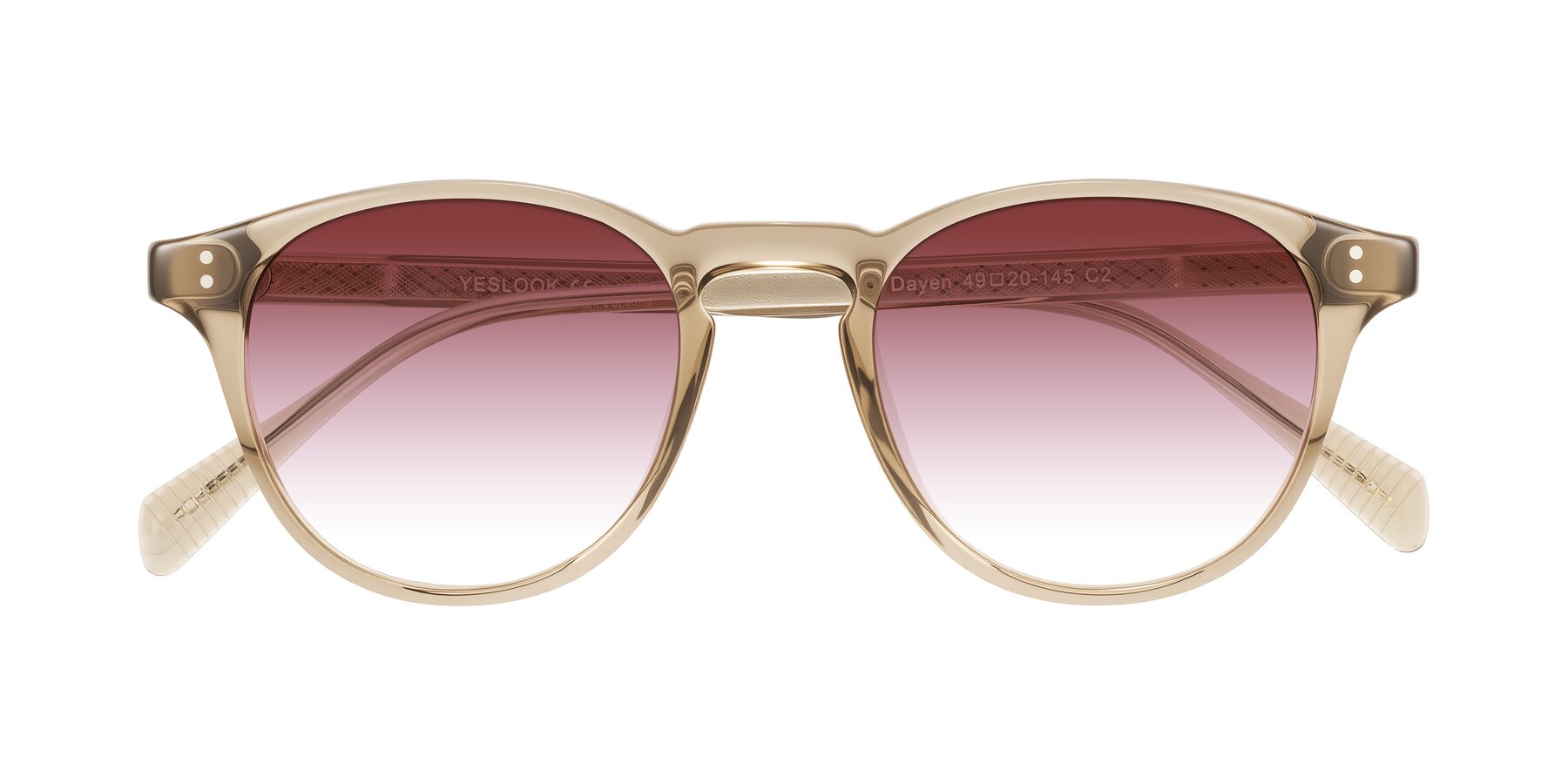 Folded Front of Dayen in Champagne with Garnet Gradient Lenses