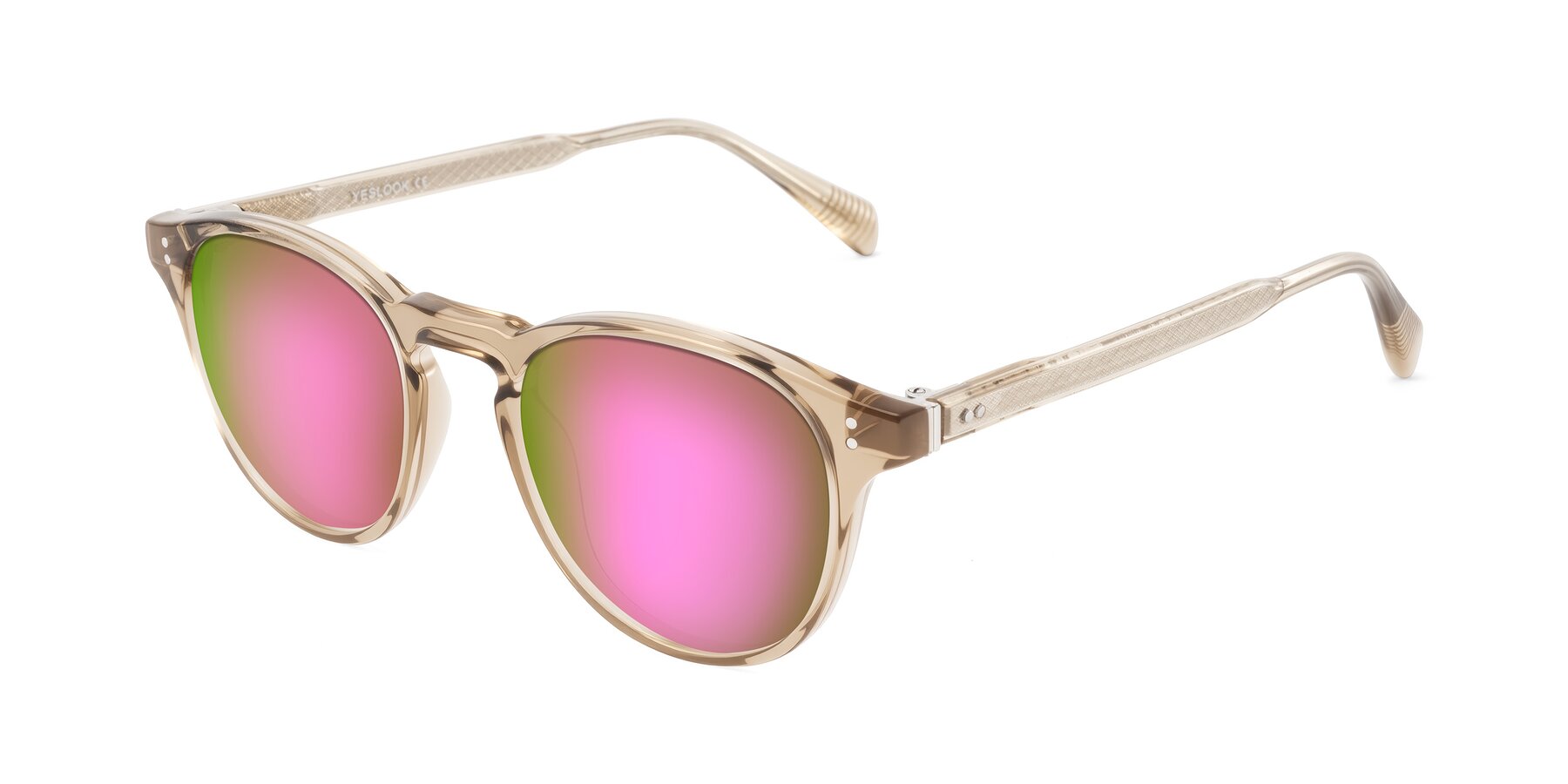 Angle of Dayen in Champagne with Pink Mirrored Lenses