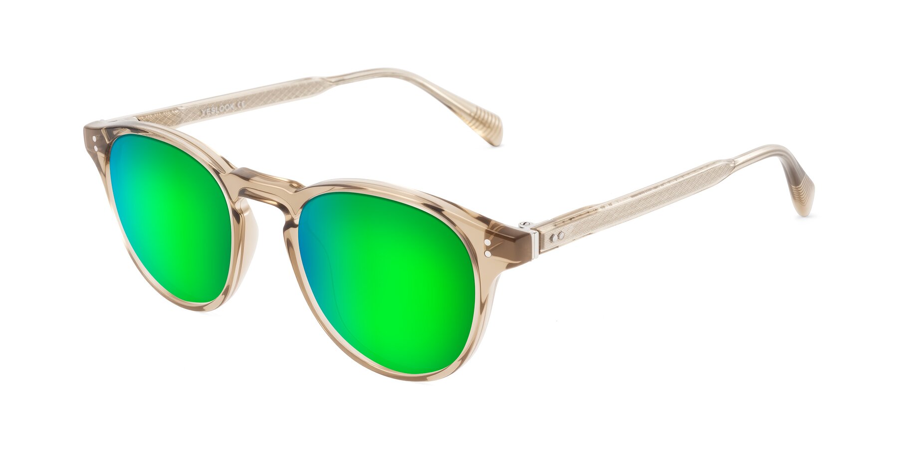 Angle of Dayen in Champagne with Green Mirrored Lenses