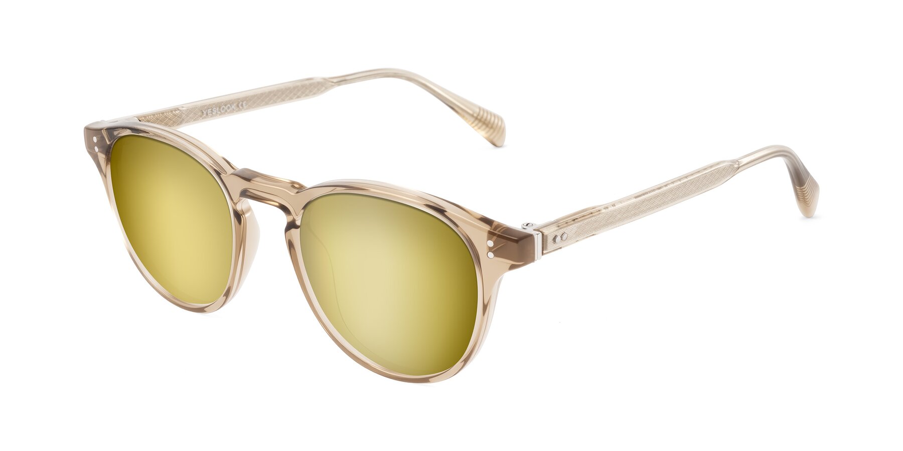 Angle of Dayen in Champagne with Gold Mirrored Lenses