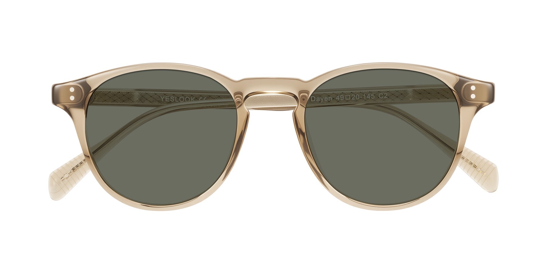 Folded Front of Dayen in Champagne with Gray Polarized Lenses