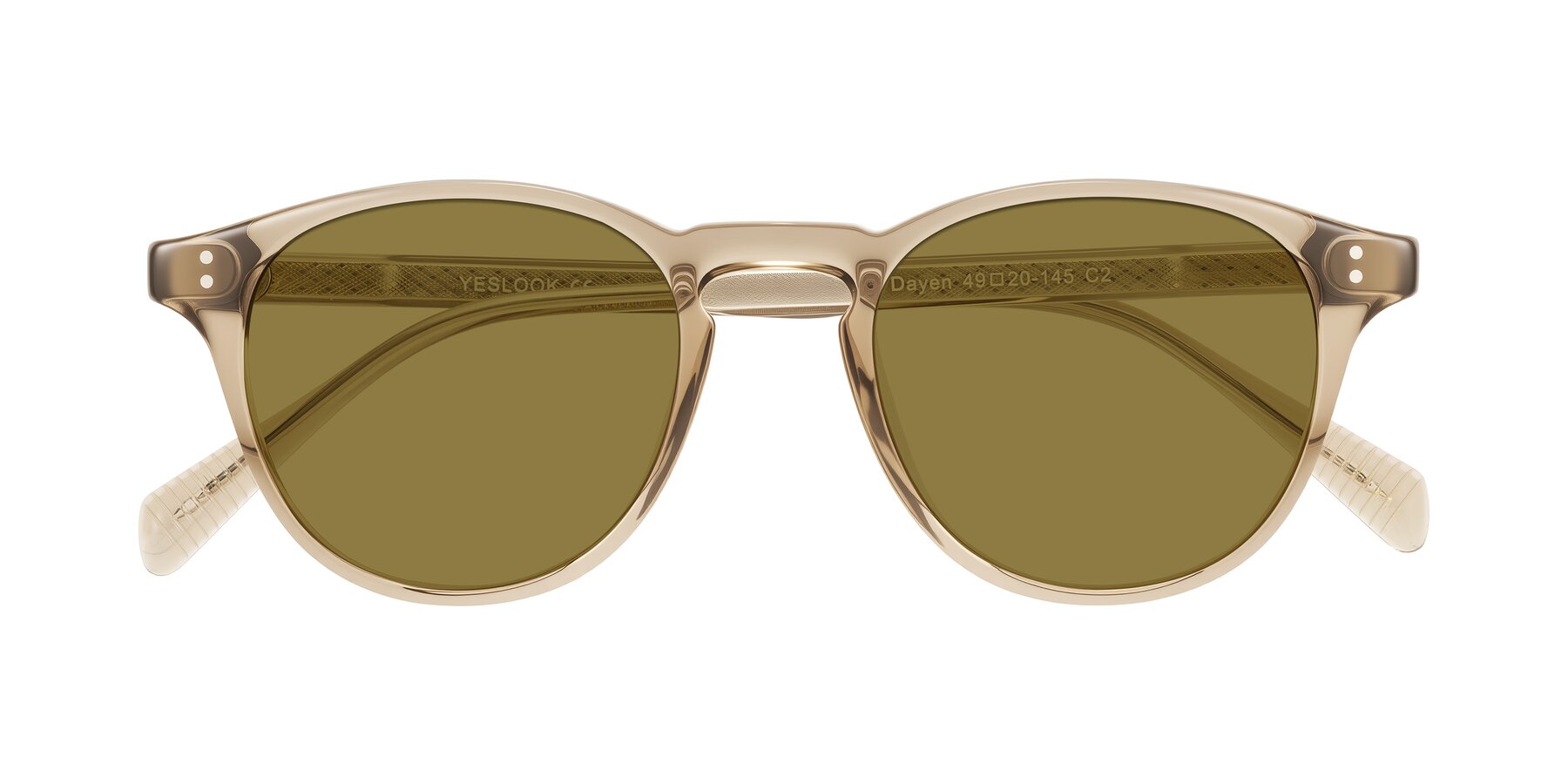 Folded Front of Dayen in Champagne with Brown Polarized Lenses