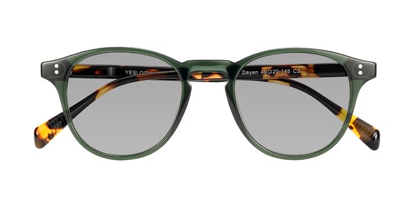 Front of Dayen in Dark Green/Tortoise