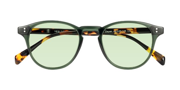 Front of Dayen in Dark Green/Tortoise