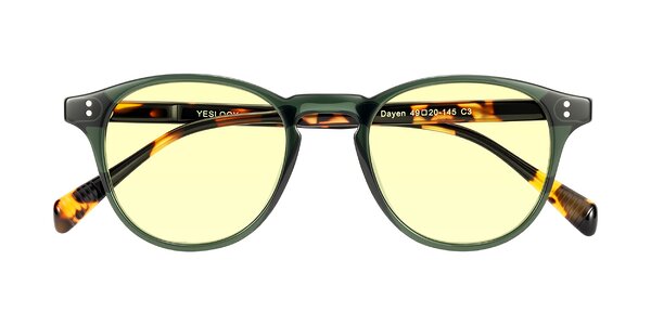 Front of Dayen in Dark Green/Tortoise