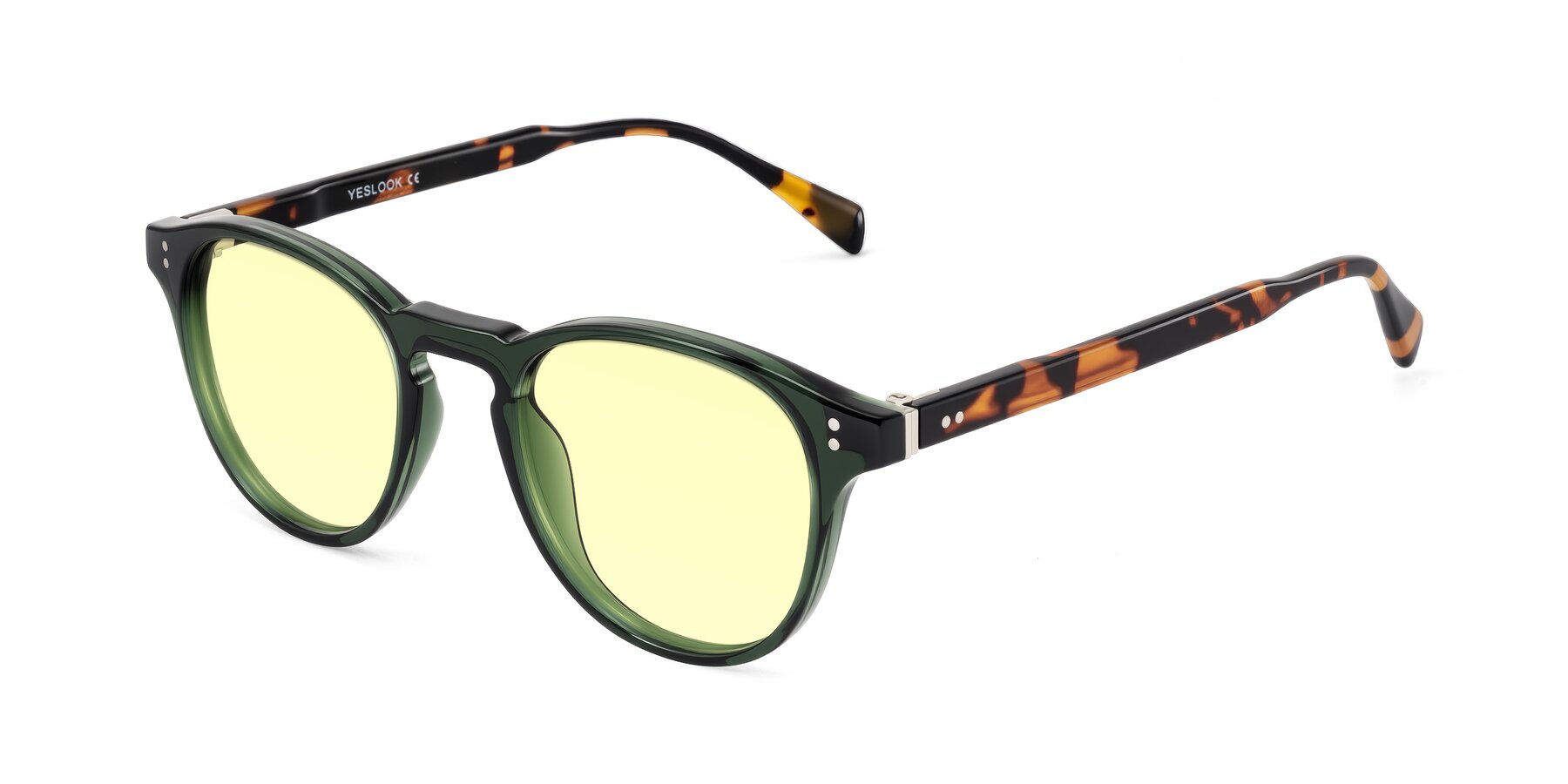 Angle of Dayen in Dark Green/Tortoise with Light Yellow Tinted Lenses