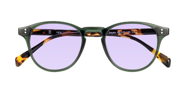Front of Dayen in Dark Green/Tortoise