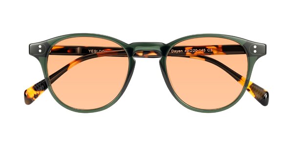 Front of Dayen in Dark Green/Tortoise