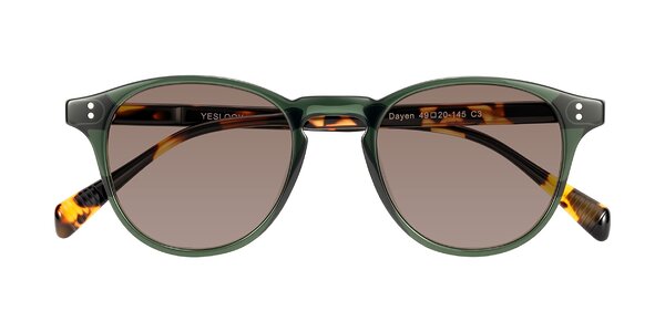 Front of Dayen in Dark Green/Tortoise