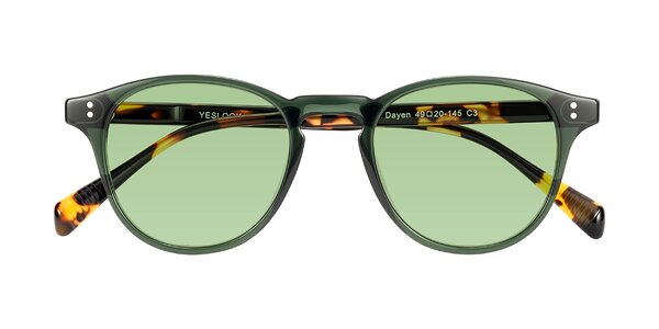 Front of Dayen in Dark Green/Tortoise