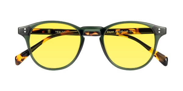 Front of Dayen in Dark Green/Tortoise