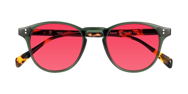 Front of Dayen in Dark Green/Tortoise