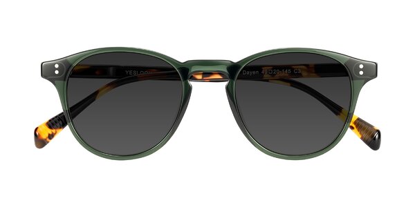 Front of Dayen in Dark Green/Tortoise
