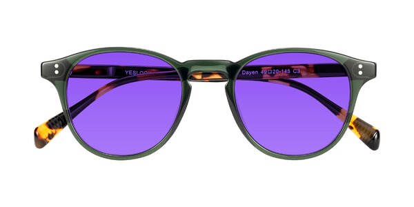 Front of Dayen in Dark Green/Tortoise