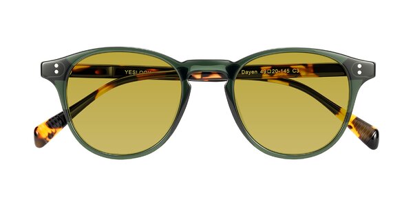 Front of Dayen in Dark Green/Tortoise