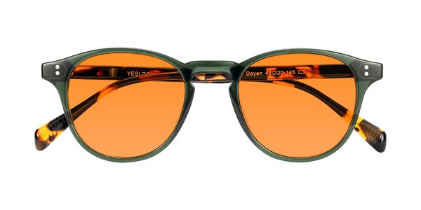 Front of Dayen in Dark Green/Tortoise