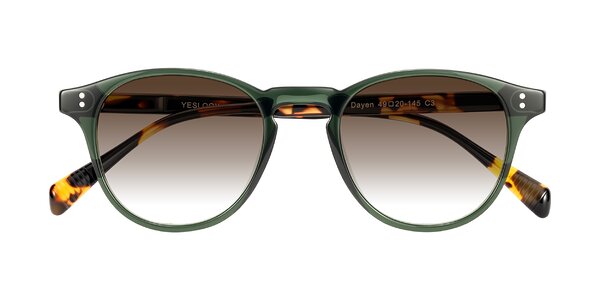 Front of Dayen in Dark Green/Tortoise