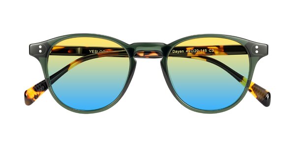 Front of Dayen in Dark Green/Tortoise