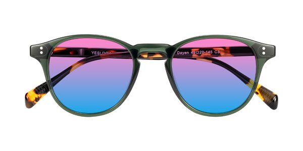 Front of Dayen in Dark Green/Tortoise