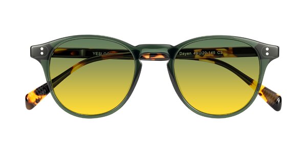 Front of Dayen in Dark Green/Tortoise