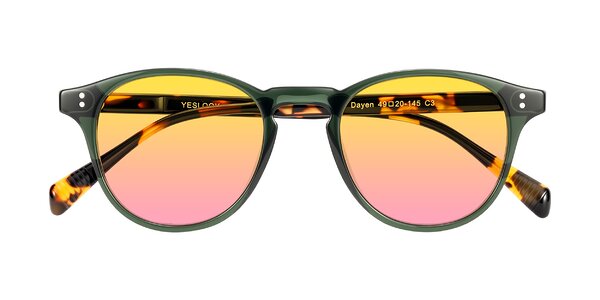 Front of Dayen in Dark Green/Tortoise