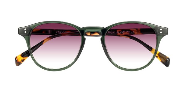 Front of Dayen in Dark Green/Tortoise