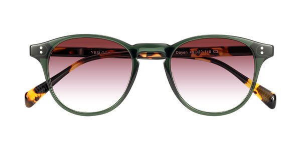 Front of Dayen in Dark Green/Tortoise