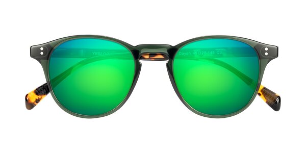 Front of Dayen in Dark Green/Tortoise