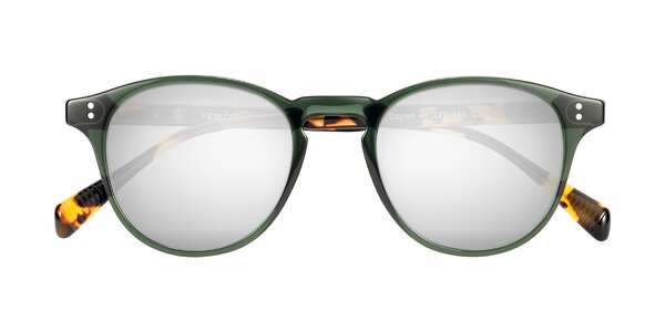 Front of Dayen in Dark Green/Tortoise