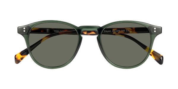 Front of Dayen in Dark Green/Tortoise