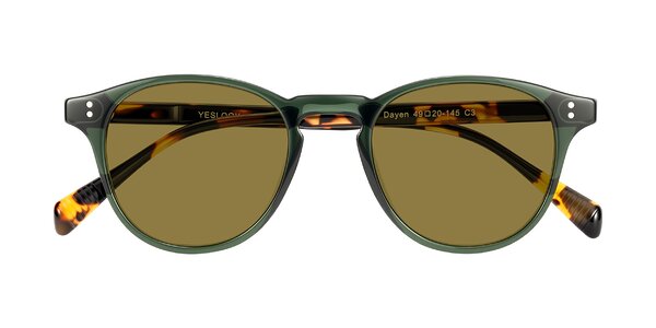 Front of Dayen in Dark Green/Tortoise