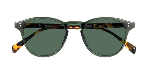 Front of Dayen in Dark Green/Tortoise