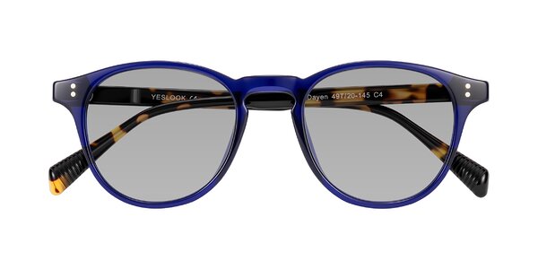 Front of Dayen in Navy Blue/Tortoise