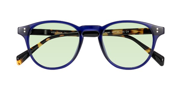 Front of Dayen in Navy Blue/Tortoise