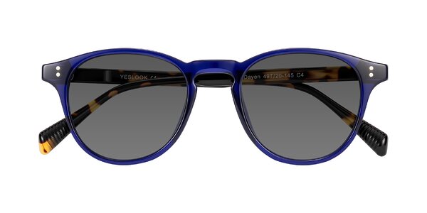 Front of Dayen in Navy Blue/Tortoise