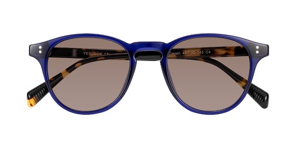 Front of Dayen in Navy Blue/Tortoise