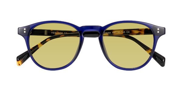 Front of Dayen in Navy Blue/Tortoise