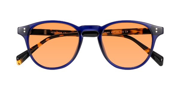 Front of Dayen in Navy Blue/Tortoise
