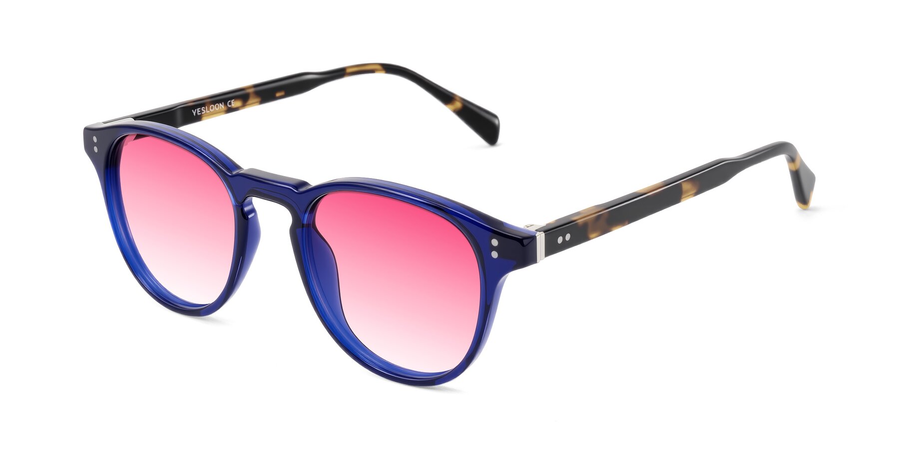 Angle of Dayen in Navy Blue/Tortoise with Pink Gradient Lenses