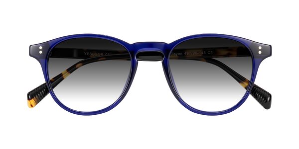 Front of Dayen in Navy Blue/Tortoise