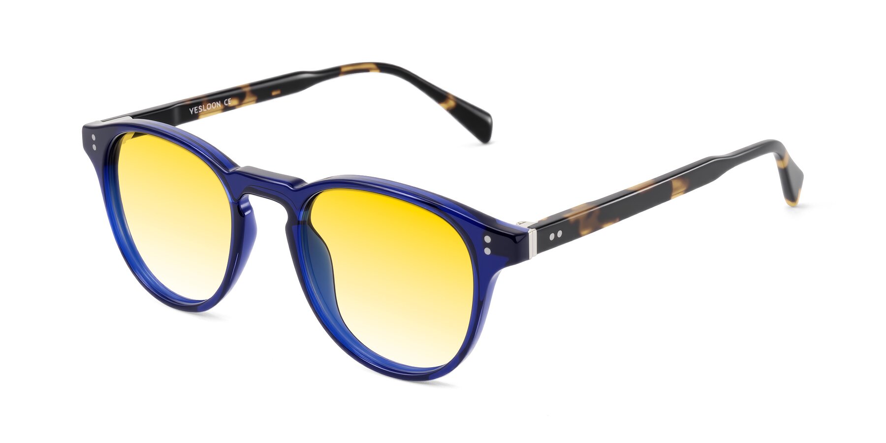 Angle of Dayen in Navy Blue/Tortoise with Yellow Gradient Lenses