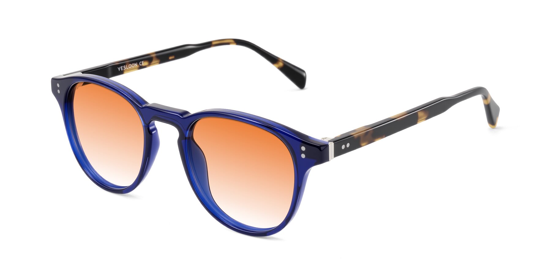 Angle of Dayen in Navy Blue/Tortoise with Orange Gradient Lenses